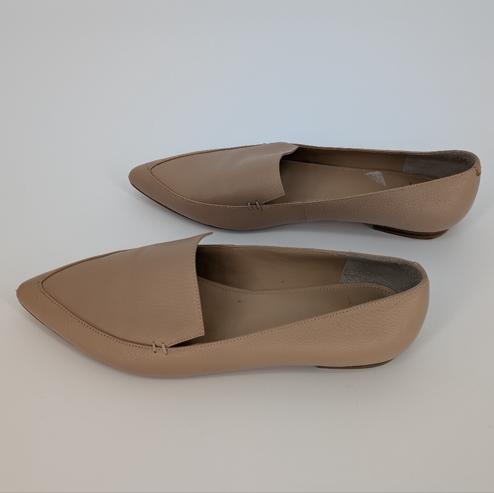 Marc Fisher Genuine Leather Pointed Toe Flats | 9M | Taupe Neutral Beige Cream - Picture 11 of 16